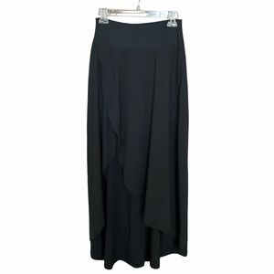 Halara Breezeful high low 2-in-1 ruffle maxi skirt black medium stretch casual